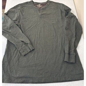 OUTDOOR LIFE Mens Brown Wilderness Hunter Green  XL Long-Sleeve 1/4 Button